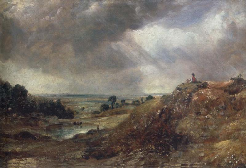 John Constable Branch Hill Pond,Hampstead Heath,with a boy sitting on a bank Sweden oil painting art